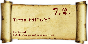 Turza Máté névjegykártya