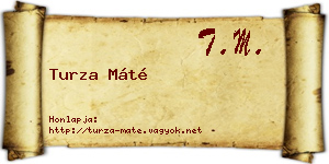 Turza Máté névjegykártya